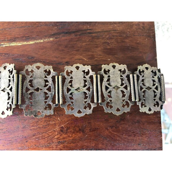 Vintage Filgree Moroccan Bracelet w/ Sword, Elephant Souvenir Du Maroc - Picture 5 of 7